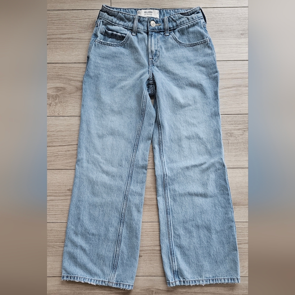 Hollister Light Blue Denim Jeans Low Rise Baggy Juniors 000 Short 23